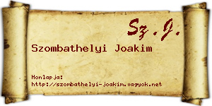 Szombathelyi Joakim névjegykártya